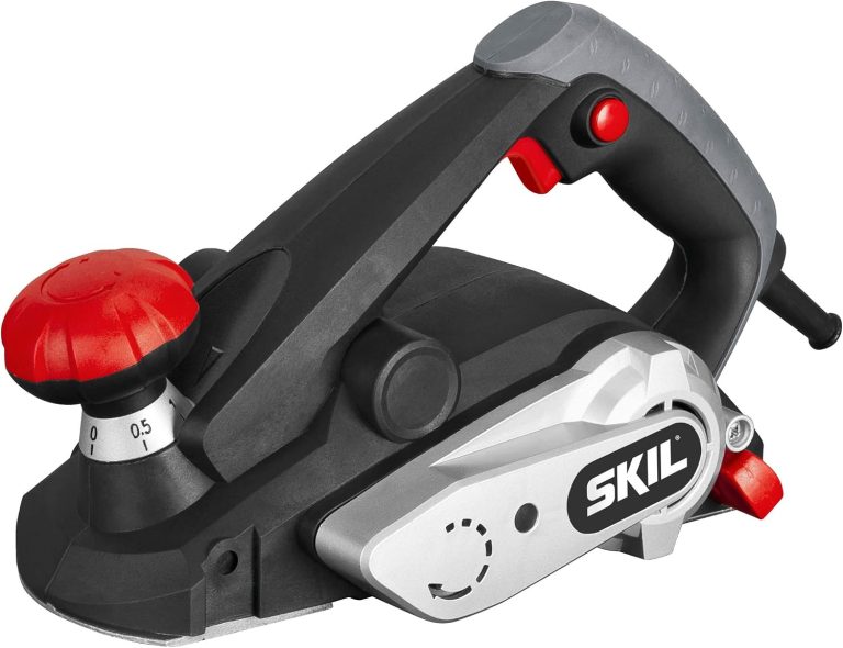 Skil 1558AA Rabot Electrique (600W, Coupe 82 mm, Profondeur de Rabotage 0-2 mm, Raccord pour Aspirateur)