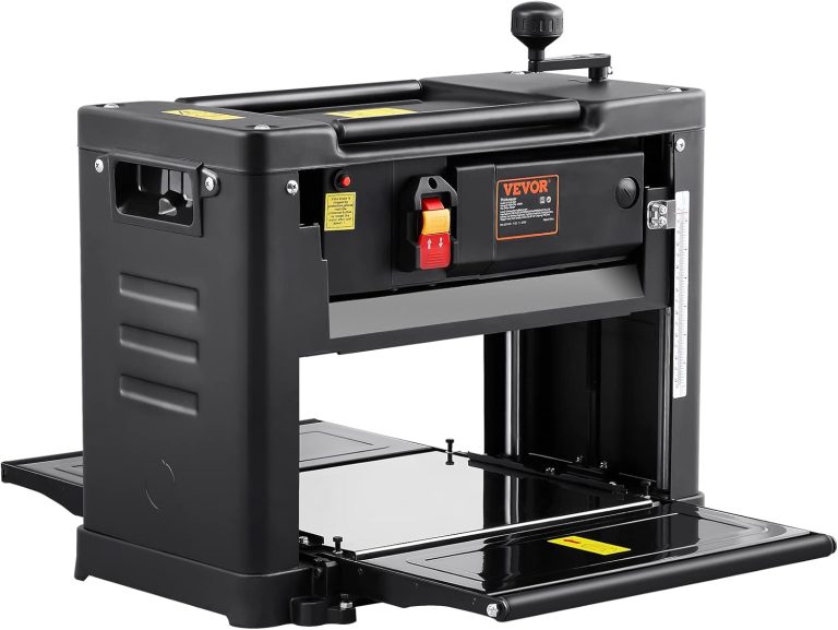 VEVOR Raboteuse Dégauchisseuse à Bois 30,1x33 cm Raboteuse Stationnaire 15 A 1800 W Rabot d'Épaisseur Automatique Électrique Deux Lames Acier Rapide 23500 tr/min Faible Bruit pour Bois Dur et Tendre